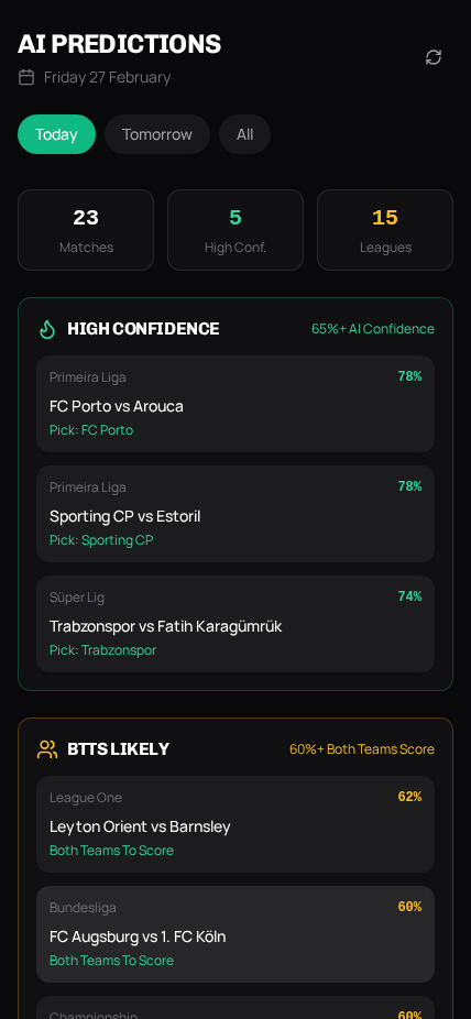 SmartKick AI predictions